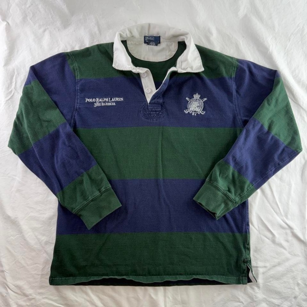 Polo By Ralph Lauren Youth Striped Rugby Shirt Sz XL Old Money Academia Preppy